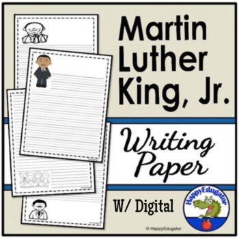 Preview of Martin Luther King Jr Writing Paper for MLK Day & Black History Month with Easel