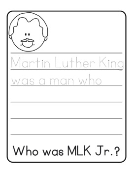 Martin Luther King Jr. Writing Prompt Activities Printable 
