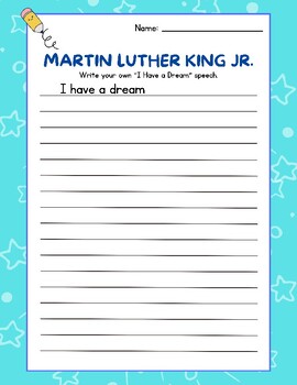 Preview of Martin Luther King Jr. Writing Prompt Write Your Own I Have a Dream Speech ELA