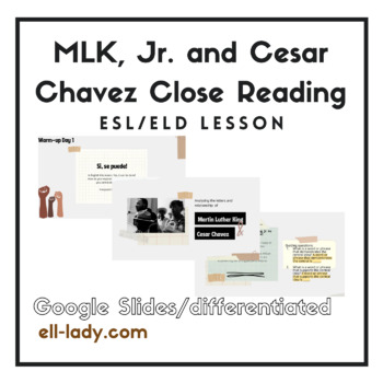 Preview of Martin Luther King, Jr. and Cesar Chavez Google Slides ESL High School