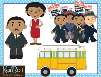 Preview of Martin Luther King Jr and Rosa Parks Clip Art