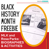 Free Black History Month Activities - MLK & Rosa Parks Biographies and More