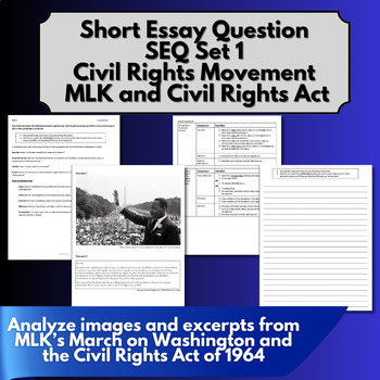 Preview of Martin Luther King Jr. and Civil Rights Act Short Essay Question (SEQ) Set 1