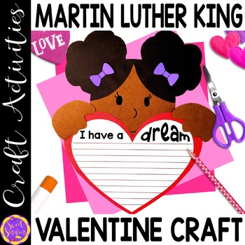 Preview of Black History Valentine Month Bulletin Board Craft Martin Luther King Printable