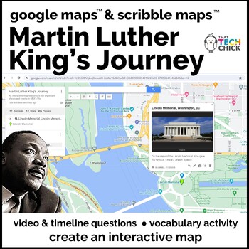Preview of Martin Luther King Jr.'s Journey Digital Map and Learning Activities