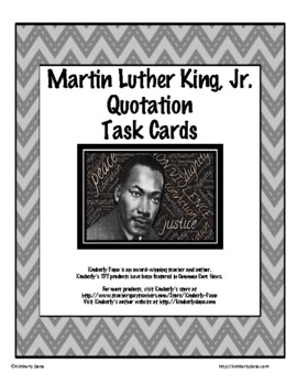 Preview of Martin Luther King, Jr. Quotation Task Cards