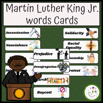Preview of Martin Luther King Jr. words Cards | MLK Day | Black History Month