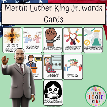 Preview of Martin Luther King Jr. words Cards | MLK Day | black history month