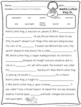 Martin Luther King Jr Worksheets And Activities By Chalkboard Superhero