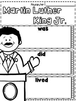 Dr. Martin Luther King Jr. research writing by 1st Grade is WienerFUL