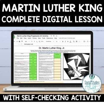 Preview of Martin Luther King Lesson Plan Digital with Self-Checking Activity