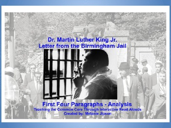 Preview of Martin Luther King - Letter From a Birmingham Jail - First 4 Paragraphs Analysis