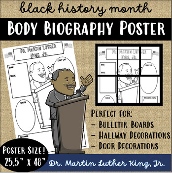 Preview of Martin Luther King MLK- Body Biography Research Poster-Black History Month