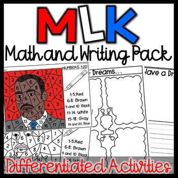 Preview of Martin Luther King (MLK) Activities | Color by Number | Writing Prompts