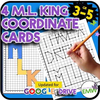 Preview of Martin Luther King MLK Jr Math Coordinate Activity Game Google or Print