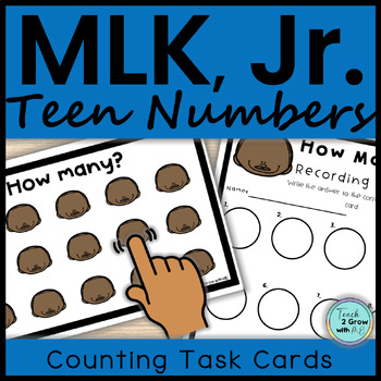 Preview of Martin Luther King Math Teen Numbers 11-20 Task Cards 1:1 Correspondence