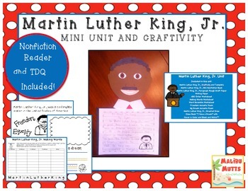 Preview of Martin Luther King Day Unit with Nonfiction Book and Craftivity-CCSS Aligned