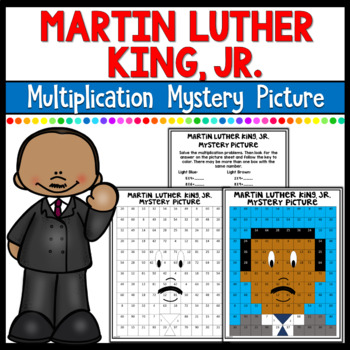 Preview of Martin Luther King Jr. Math Mystery Picture | Multiplication Color By Number