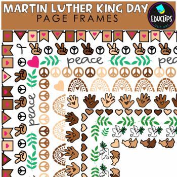 Preview of Martin Luther King Page Frames Clip Art Set {Educlips Clipart}
