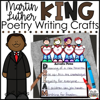 Preview of Martin Luther King Jr Poetry Writing Crafts - Black History Month Poem Templates
