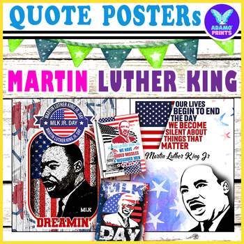 Preview of Martin Luther King Quotes Classroom Decor Black History Month