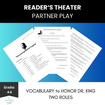 Preview of Martin Luther King Reader's Theater Partner Play activity with vocabulary