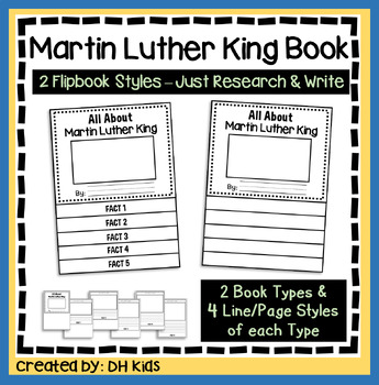 Preview of Martin Luther King Report, Historical Flip Book Research Project, MLK History