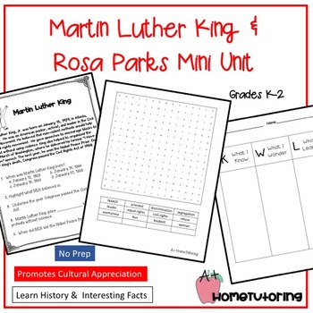 Preview of Martin Luther King & Rosa Parks Mini Unit