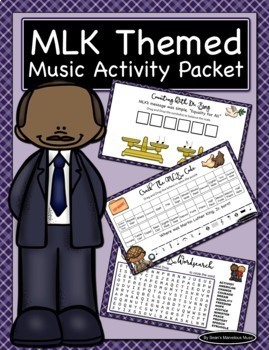 Preview of Martin Luther King Themed Music Activity Packet -Drag & Drop- Distance Learning