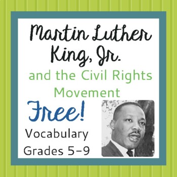 Preview of MARTIN LUTHER KING Vocabulary FREE (PRINT and EASEL)