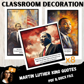 Preview of Martin Luther King Wall art classroom decoration door decorations bulletin board