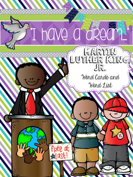Preview of Martin Luther King Word List and Word Wall Cards
