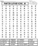 Martin Luther King Word Search and MLK Word Search