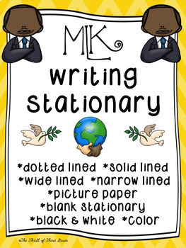 Preview of Martin Luther King Day Writing Paper--MLK Day Writing Stationary--DIFFERENTIATED