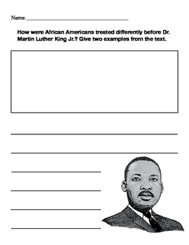 Martin Luther King Writing Prompt with Drawing Box by Cathryn Wells
