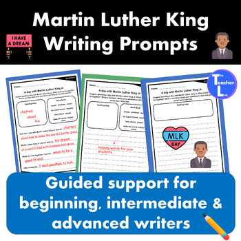 Preview of Martin Luther King Day Writing Prompts with Word Bank 2nd 3rd 4th Grade
