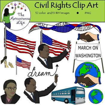 Preview of Martin Luther King Jr. and Civil Rights Clip Art