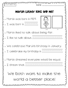 Martin Luther King and Me by Christy G Yardley 1977-2017 | TpT