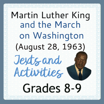 Preview of Martin Luther King and The March on Washington Gr 8-9 PRINT and EASEL