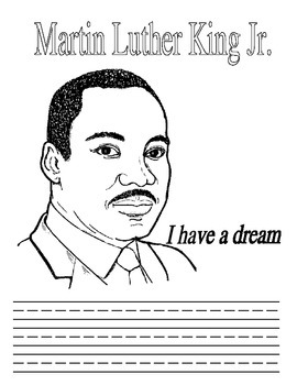 Preview of Martin Luther King coloring and writing page