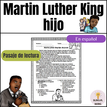 Preview of Martin Luther King hijo: Spanish Reading Passage