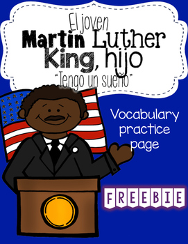 Preview of Martin Luther King, hijo Vocabulary Page [Spanish]