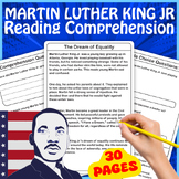 Martin Luther King jr Reading Comprehension Passage Activi