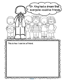 Preview of Martin Luther King Jr Activity Printable for Preschool and Kindergarten FREE
