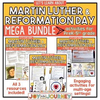 Preview of Martin Luther Reformation Day BUNDLE for PreK-5th grade