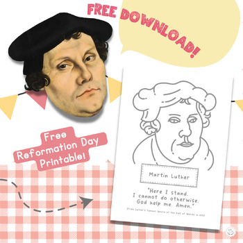 Preview of Martin Luther & Reformation Day Printable (Another FREEBIE in description!)