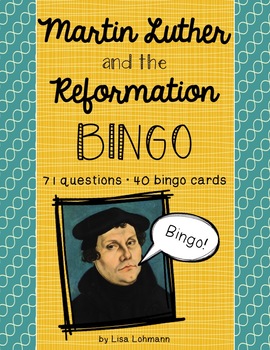 Preview of Martin Luther and the Reformation BINGO Game