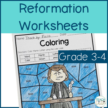 Preview of Martin Luther and the Reformation Day Activities Worksheets for 3/4 Grade