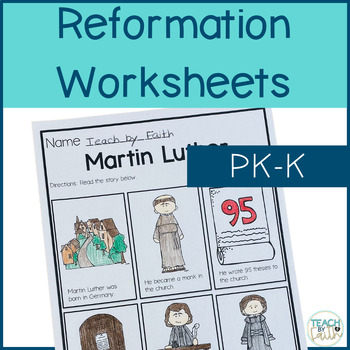 Preview of Martin Luther and the Reformation Day Activities Bible Lesson Worksheets for ECE