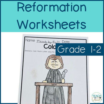 Preview of Martin Luther and the Reformation Day Activities Worksheets for Grade 1 and 2